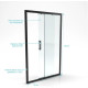 Paroi de douche 1 porte coulissante 140x200 cm - Verre transparent - Profilé Noir - CRUSH Aurlane - FAC281 