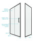 Paroi de douche 1 porte coulissante + Retour 100x90x200 cm - Verre 6 mm - Profilé Noir - CRUSH Aurlane - FAC619 