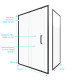 Paroi de douche 1 porte coulissante + Retour 140x90x200 cm - Verre 6 mm - Profilé Noir - CRUSH Aurlane - FAC623 