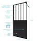 Paroi de douche 90x200 cm type verrières - Verre trempe et structure aluminium noir mat Aurlane - FAC504 