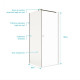 Paroi de retour 90x180 cm pour porte de douche - Verre Trempe 5mm - Finition Noire - DARK ELEMENTARY Aurlane - FAC1095 