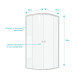 Paroi porte de douche 1/4 cercle blanc 90x90cm de largeur - Verre transparent - WHITY ROUND Aurlane - FAC491 