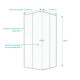 Paroi porte de douche carrée blanc extensible 77 à 90cm de largeur - Verre transparent - WHITY Aurlane - FAC488 