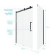 Paroi porte de douche coulissante 120x200cm Noir mat - Rail soft close + RETOUR 80 - RAILROAD DARK Aurlane - FAC626 