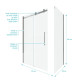 Paroi porte de douche coulissante + retour 140x90cm - RAILROAD CHROMED 140 FRONT-900 Aurlane - FAC633 