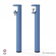 Lot de 2 pieds cylindriques DECO-GEM pour table basse en acier à vis-étau Topaze, H.43 cm Bleu