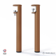 Lot de 2 pieds cylindriques DECO-GEM pour table basse en acier à vis-étau Topaze, H.43 cm Marron
