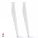 Lot de 2 pieds profilés DECO-GEM pour table basse en acier à visser Opale, H.86 cm Blanc