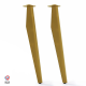 Lot de 2 pieds profilés DECO-GEM pour table basse en acier à visser Opale, H.86 cm Doré
