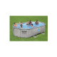 Piscine tubulaire ovale bestway - 488 x 305 x 100 cm - 10 949 l - motif rotin - power steel - swimvista - 56946 