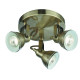 Plafonnier focus 3 spots - Coloris au choix Laiton-antique