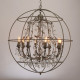Plafonnier gris loft 8 ampoules 165 cm 