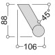Poignée de porte battante inox nt type stg 522-32, diamètre 32 mm, hauteur 500 mm, entraxe 300 mm 