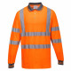 Polo manches longues haute visibilité portwest coton majoritaire - Taille et coloris au choix Orange