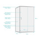 Porte de douche coulissante et retour 120x80x200cm - Profilés Chrome - Verre trempé 6mm - CHROMED CRUSH Aurlane - PACF492 