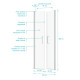 Porte de douche double battant 80x200cm - Verre trempé transparent 6mm - Profil Chromé FLAPPY CHROMED Aurlane - FAC225 