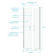 Porte de douche double battant 90x200cm - Verre trempé transparent 6mm - Profil chromé Aurlane - FAC228 