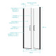 Porte de douche double battant 90x200cm - Verre trempé transparent 6mm - Profil Noir Mat Aurlane - FAC227 