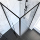 Porte de douche Pivotante et retour profilés noir + receveur à poser - 80x80x204cm - CRUSH PIVOTANTE Aurlane - FAC398 