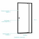 Porte de douche pivotante Noir 80-90x185cm - Extensible de 78 à 90 cm - BLACK SLIDE 70 80 Aurlane - FAC1132 