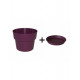 Pot et soucoupe cocoripot diametre 32cm h26cm chapelu- coloris au choix Aubergine