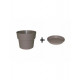 Pot et soucoupe cocoripot diametre 43cm h34cm- chapelu- coloris au choix Taupe