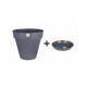 Pot et soucoupe soleilla diametre 20cm h18cm - riviera - Coloris au choix Gris