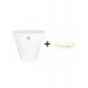 Pot et soucoupe soleilla diametre 30cm h27cm - riviera - Coloris au choix Blanc