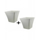 Pot laurea carre 23x23x20cm chapelu-lot de 2 - coloris au choix Blanc