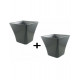 Pot laurea carre 23x23x20cm chapelu-lot de 2 - coloris au choix Anthracite
