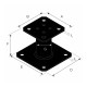 Pied de poteau fixe - Finition noire - Carton de 10 - PPA100PB 