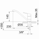 Robinet mitigeur CLEVER pour évier en laiton avec bec horizontal extractible à 2 fonctions - 61488 
