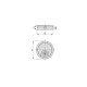 Lot de 7 passe-câbles circulaires, diamètre 80mm, à encastrer Zamak, Chromé, 