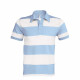 Polo rugby rayé manches courtes kariban 100% coton - Couleur et taille au choix Bleu-ciel