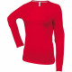 Tee-shirt de travail col rond manches longues kariban femme 100% coton -Taille et coloris au choix Rouge