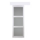 Porte coulissante kenya blanc vitree h204 x l93 + rail aluminium bandeau blanc gd menuiseries 