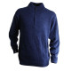 Pull hiver avec col camionneur zippé lma tablette - Couleur et taille au choix Bleu-foncé