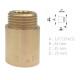 Rallonge laiton mâle femelle       ø 1/2" x l. 25 mm - lot de 5 