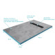 Receveur de douche à carreler 80x120cm - Grille caniveau linéaire Noir mat Aurlane - FAC343 