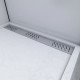 Receveur en acrylique blanc effet pierre 80x80x4 cm - Grille linéaire chrome - MOON Aurlane - FAC608 