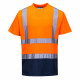 Tee-shirt haute visibilité portwest bicolore - Taille et coloris au choix Orange-Marine