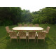 Ensemble de jardin en teck premium nayan 10 fauteuils audia 