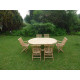 Ensemble de jardin en teck premium sawah 4 chaises 2 fauteuils jenae 