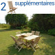 Ensemble salon de jardin en teck serang 6 chaises + bundle 2 chaises 