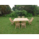 Ensemble salon de jardin en teck premium sunang 4 chaises 2 fauteuils jenae 