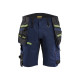 Short artisan stretch STRIKER 19721149 - Couleur au choix Bleu-marine-foncé/Jaune-Fluo