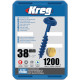 Vis à trous de poche 38 mm Revêtu de Zinc Maxi-Loc, Filetage épai, 1200 - KREG - SML-C150B-1200-INT 