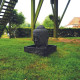 Fontaine tête de bouddha 75 cm + bac - gris anthracite  96 cm - gris anthracite 