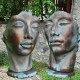 Statue visage femme extérieur grand format - 115 cm - Couleur au choix 