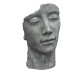 Statue visage homme extérieur petit format - 53 cm - Couleur au choix Gris-béton